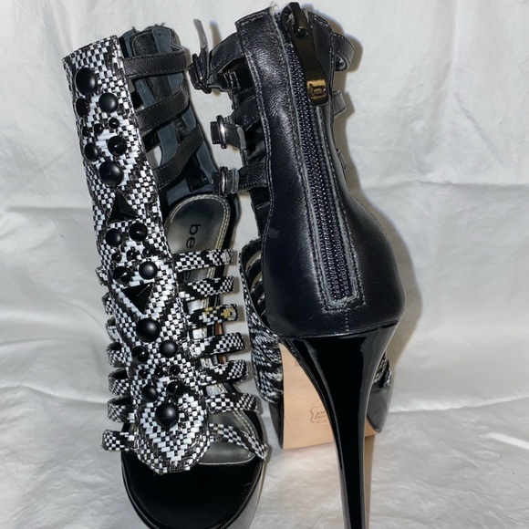 Bebe Black Snake Print Platform Heels - Picture 3 of 6